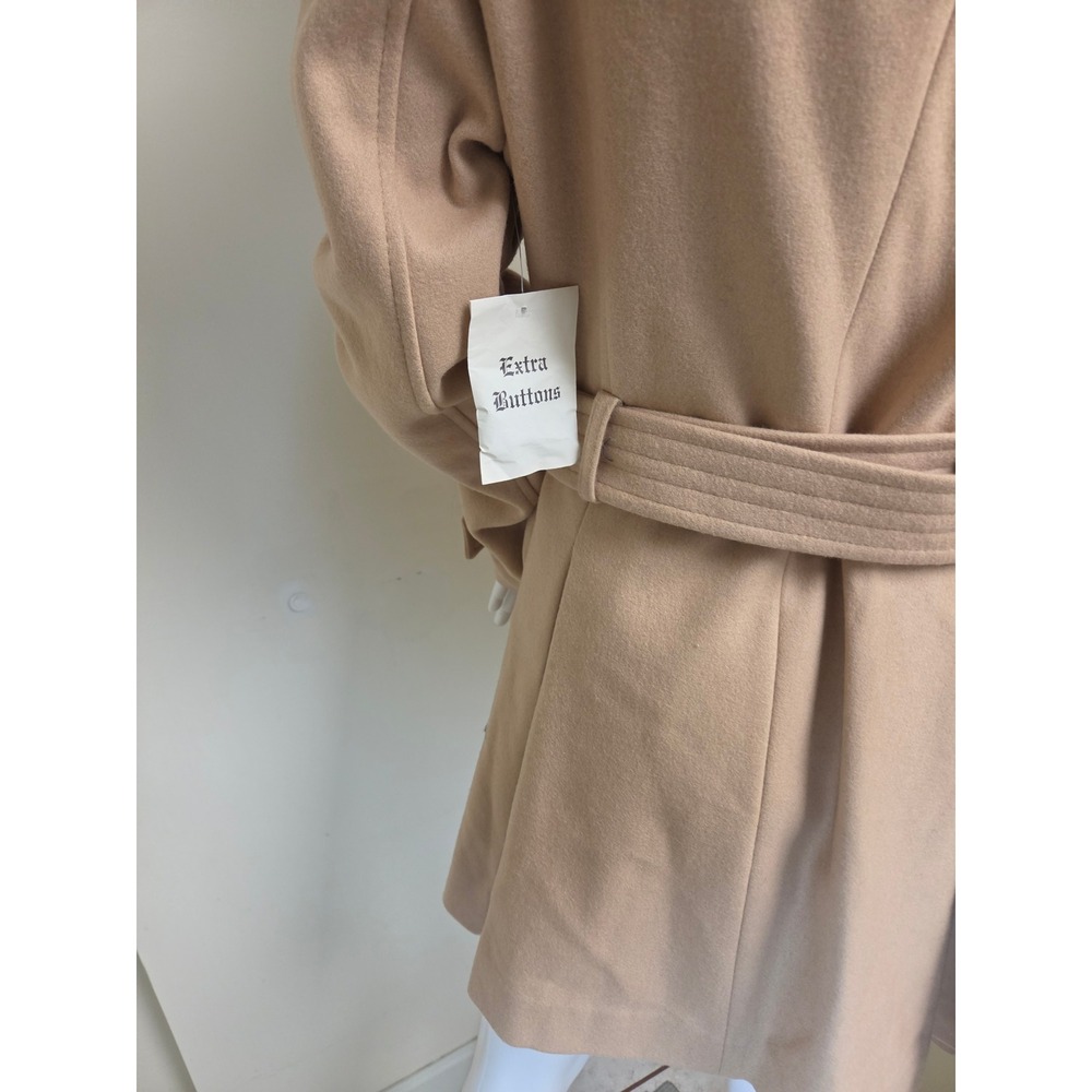 y2k Victorias Secret Wool Trench Coat Honey Beige Belted Double Breasted 12 - Picture 14 of 16